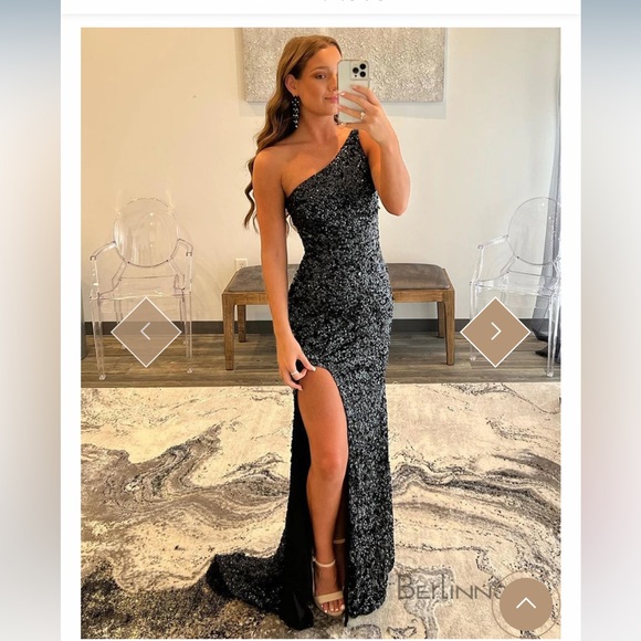 Sequin Beading One Shoulder Prom Dress main image 1